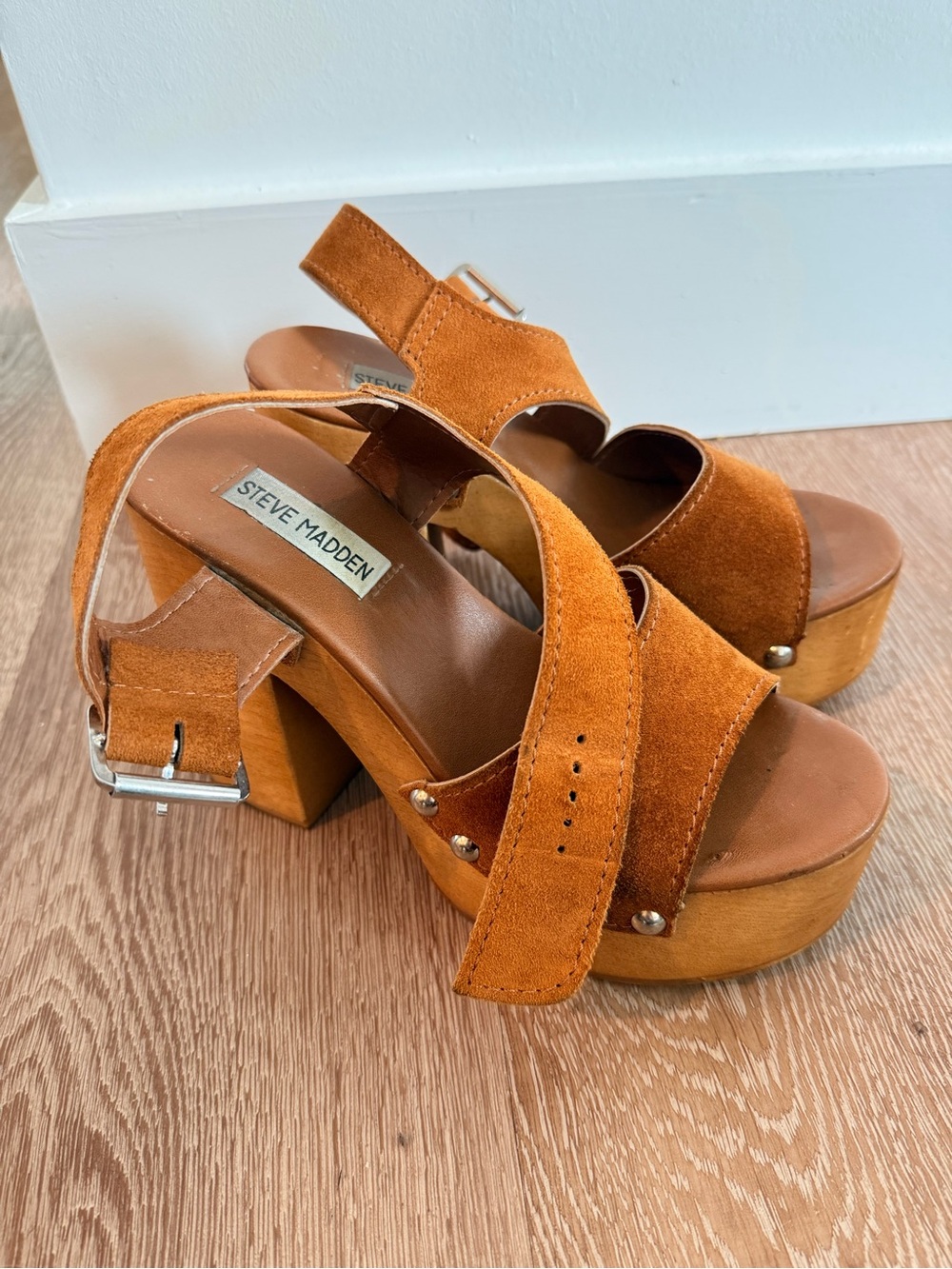 Steve Madden brown suede Pammy platform sandals Size 7